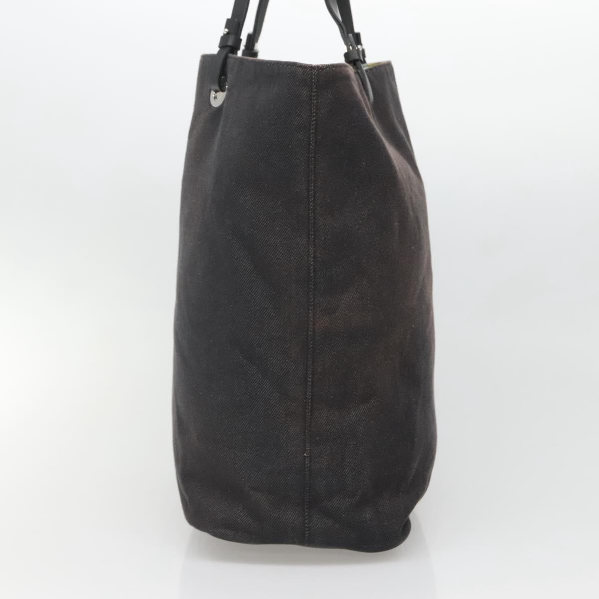 Salvatore Ferragamo Gancini Tote Canvas Black Canvas Tote Bag Bag (Pre-Loved)