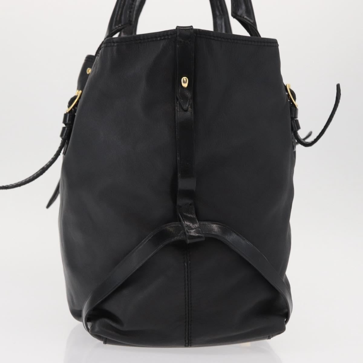Burberry Vintage Tote Leather Black Leather Tote Bag Bag (Authentic Pre-Loved)