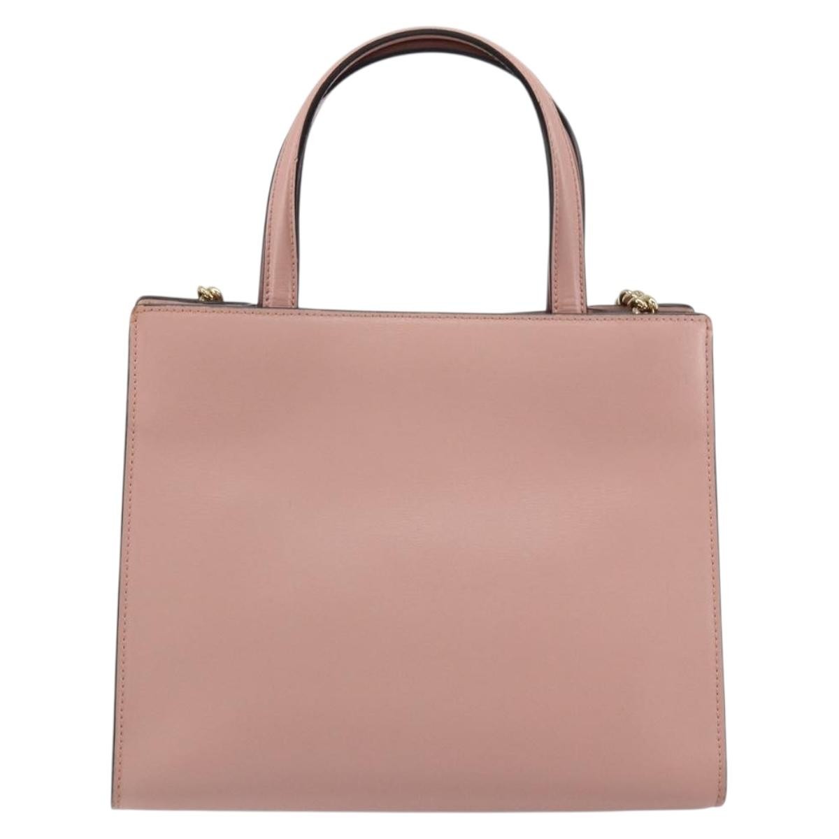 Salvatore Ferragamo Vara Bow Top Handle Convertible Tote Leather Pink Leather Tote Bag Bag (Pre-Loved)