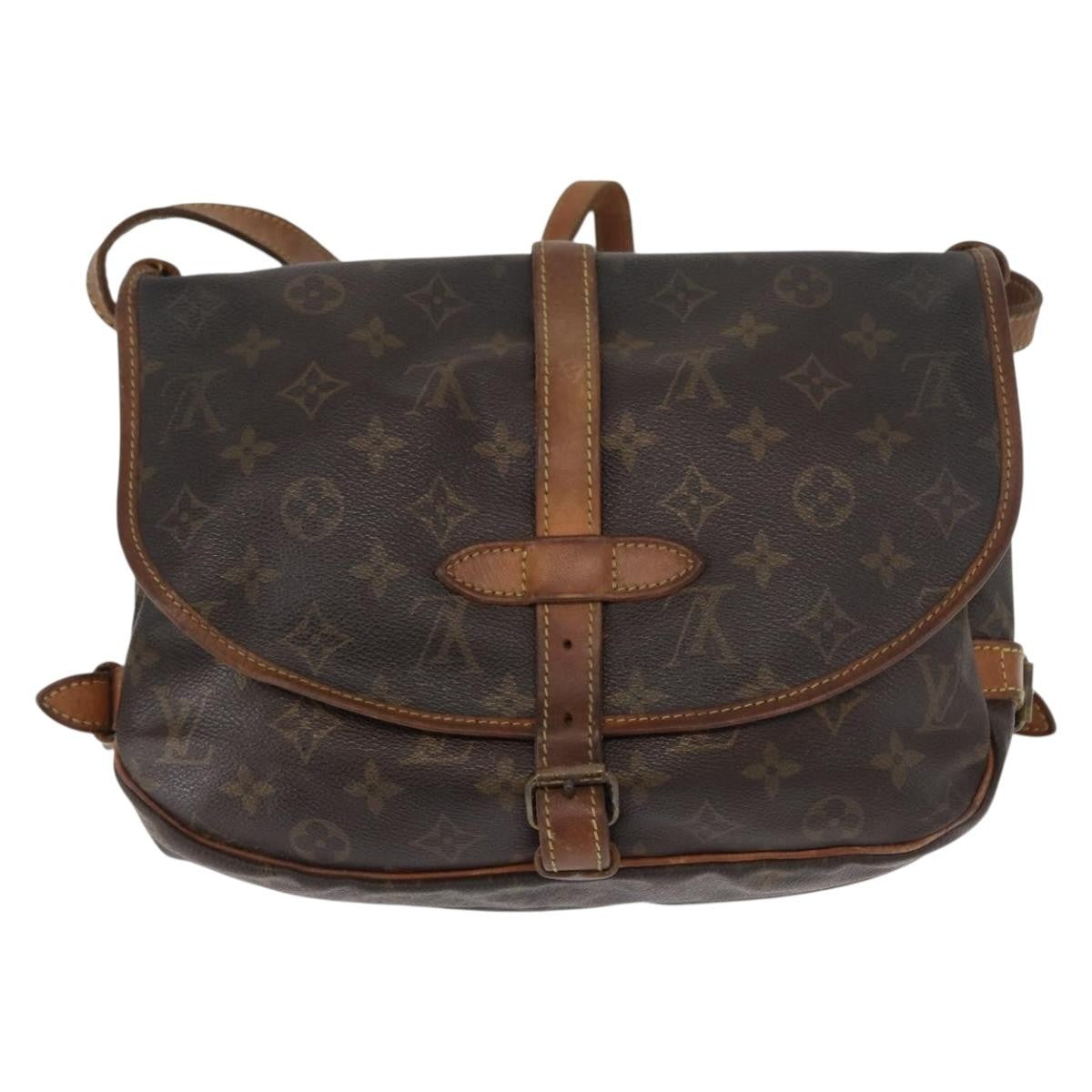 Louis Vuitton Saumur Handbag Monogram Canvas Brown Canvas Shoulder Bag Bag (Authentic Pre-Loved)