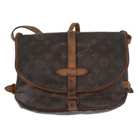 Louis Vuitton Saumur Handbag Monogram Canvas Brown Canvas Shoulder Bag Bag (Authentic Pre-Loved)