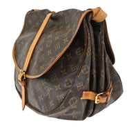 Louis Vuitton Saumur Handbag Monogram Canvas Brown Canvas Shoulder Bag Bag (Authentic Pre-Loved)