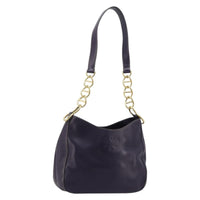 Prada Chain Shoulder Bag Leather Purple Leather Handbag (Authentic Pre-Loved)