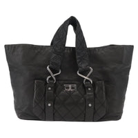 Chanel 8 Knots Tote Lambskin Black Leather Tote Bag Bag (Pre-Loved)