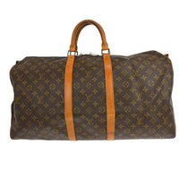 Louis Vuitton Keepall Bandouliere Bag Monogram Canvas Brown Canvas Travel Bag Bag (Pre-Loved)