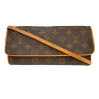 Louis Vuitton Twin Handbag Monogram Canvas Brown Canvas Clutche & Pouche Bag (Authentic Pre-Loved)