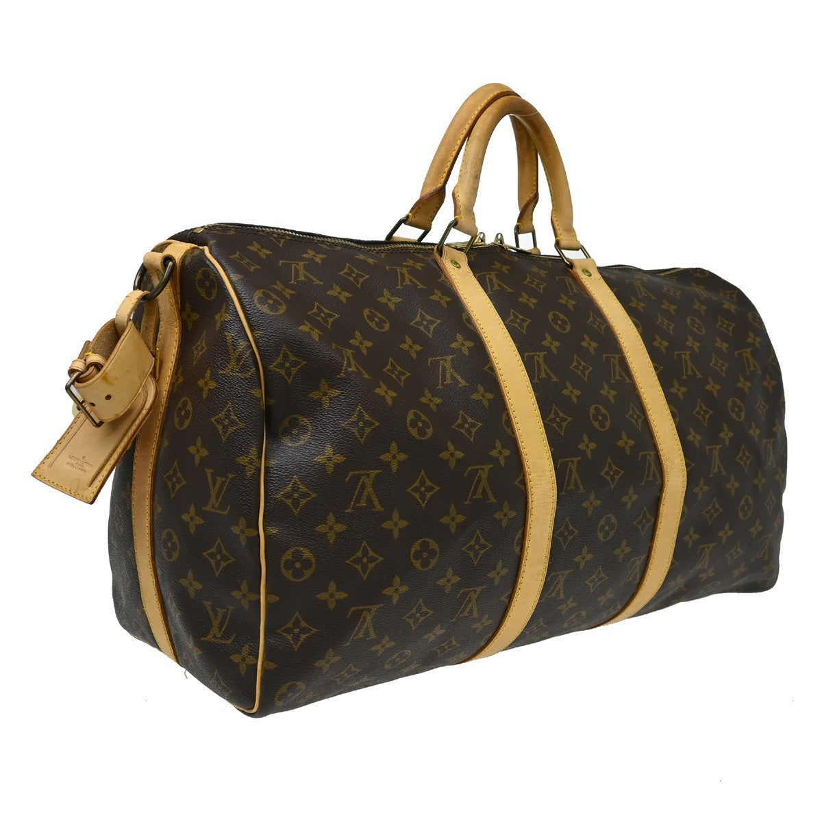 Louis Vuitton Keepall Bandouliere Bag Monogram Canvas Brown Canvas Travel Bag Bag (Authentic Pre-Loved)