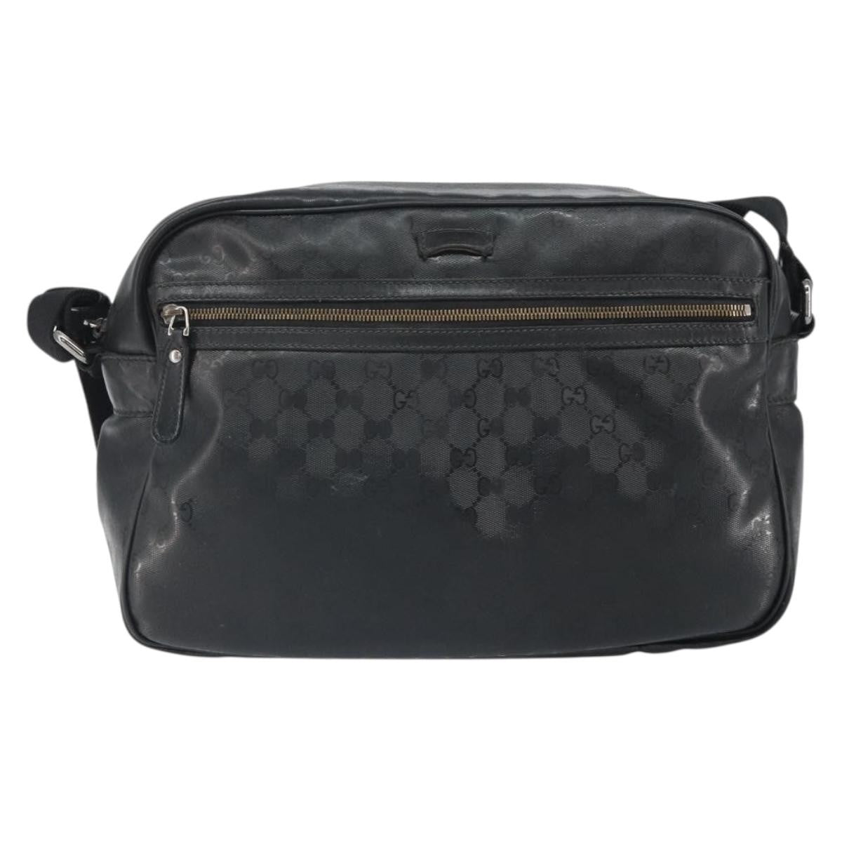 Gucci Zip Messenger Bag Gg Imprime Black Canvas Shoulder Bag Bag (Pre-Loved)