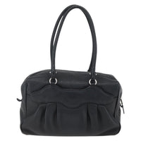 Salvatore Ferragamo Gancini Buckle Shoulder Bag Leather Black Leather Shoulder Bag Bag (Authentic Pre-Loved)