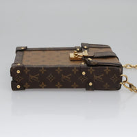 Louis Vuitton Vertical Trunk Pochette Reverse Monogram Canvas Brown Canvas Clutche & Pouche Bag (Authentic Pre-Loved)
