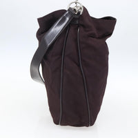 Gucci Vintage Bamboo Handle Bag Nylon Burgundy Nylon Handbag (Pre-Loved)