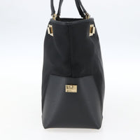 Salvatore Ferragamo Tote Bag Canvas Black Canvas Tote Bag Bag (Authentic Pre-Loved)