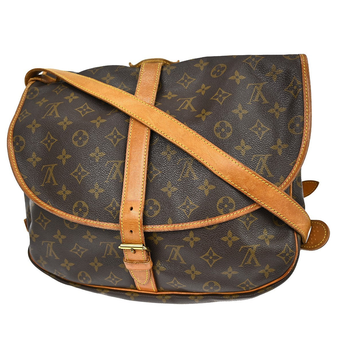Louis Vuitton Saumur Handbag Monogram Canvas Brown Canvas Shoulder Bag Bag (Authentic Pre-Loved)