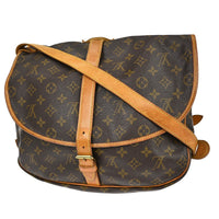 Louis Vuitton Saumur Handbag Monogram Canvas Brown Canvas Shoulder Bag Bag (Authentic Pre-Loved)