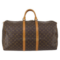 Louis Vuitton Keepall Bag Monogram Canvas Brown Canvas Travel Bag Bag (Authentic Pre-Loved)