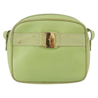 Salvatore Ferragamo Vara Bow Camera Shoulder Bag Leather Green Leather Shoulder Bag Bag (Authentic Pre-Loved)