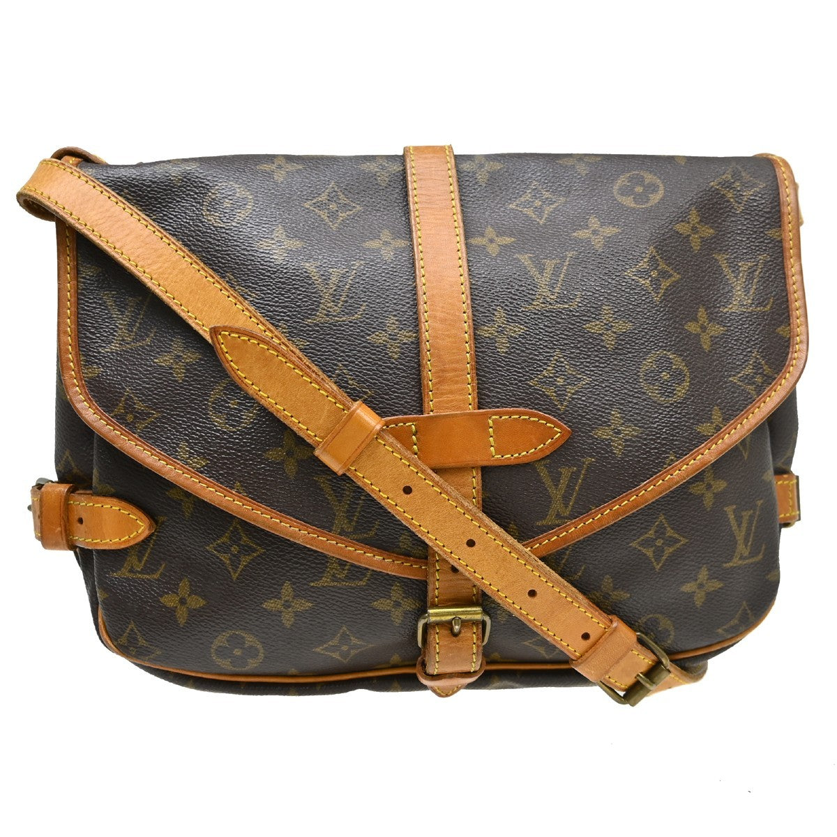 Louis Vuitton Louis Vuitton Saumur Handbag Monogram Canvas Brown Canvas Shoulder Bag Bag (Pre-Loved)