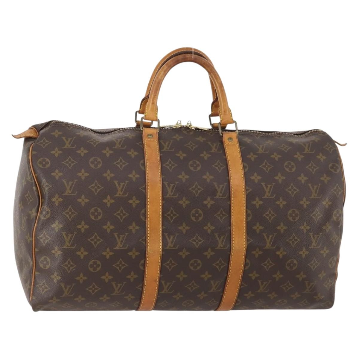 Louis Vuitton Keepall Bag Monogram Canvas Brown Canvas Travel Bag Bag (Pre-Loved)