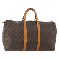 Louis Vuitton Keepall Bag Monogram Canvas Brown Canvas Travel Bag Bag (Pre-Loved)