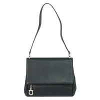 Salvatore Ferragamo Gancini Shoulder Bag Leather Black Leather Shoulder Bag Bag (Authentic Pre-Loved)