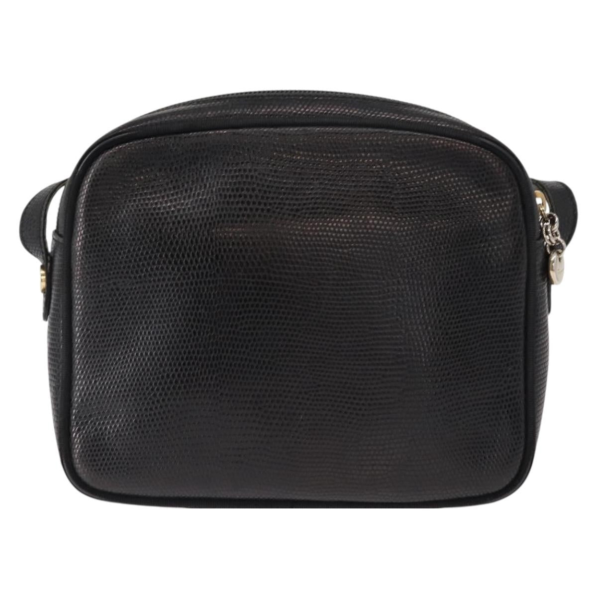 Salvatore Ferragamo Vala Shoulder Bag Leather Black Leather Shoulder Bag Bag (Authentic Pre-Loved)