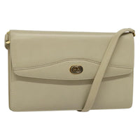 Gucci Vintage Interlocking G Flap Shoulder Bag Leather Beige Leather Shoulder Bag Bag (Pre-Loved)