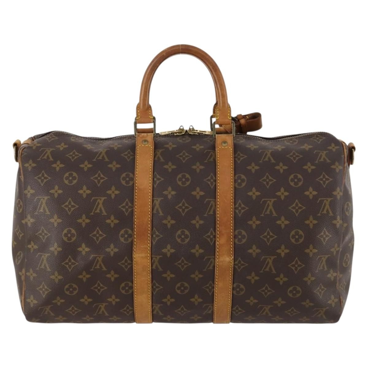 Louis Vuitton Keepall Bandouliere Bag Monogram Canvas Brown Canvas Travel Bag Bag (Pre-Loved)