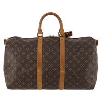 Louis Vuitton Keepall Bandouliere Bag Monogram Canvas Brown Canvas Travel Bag Bag (Pre-Loved)
