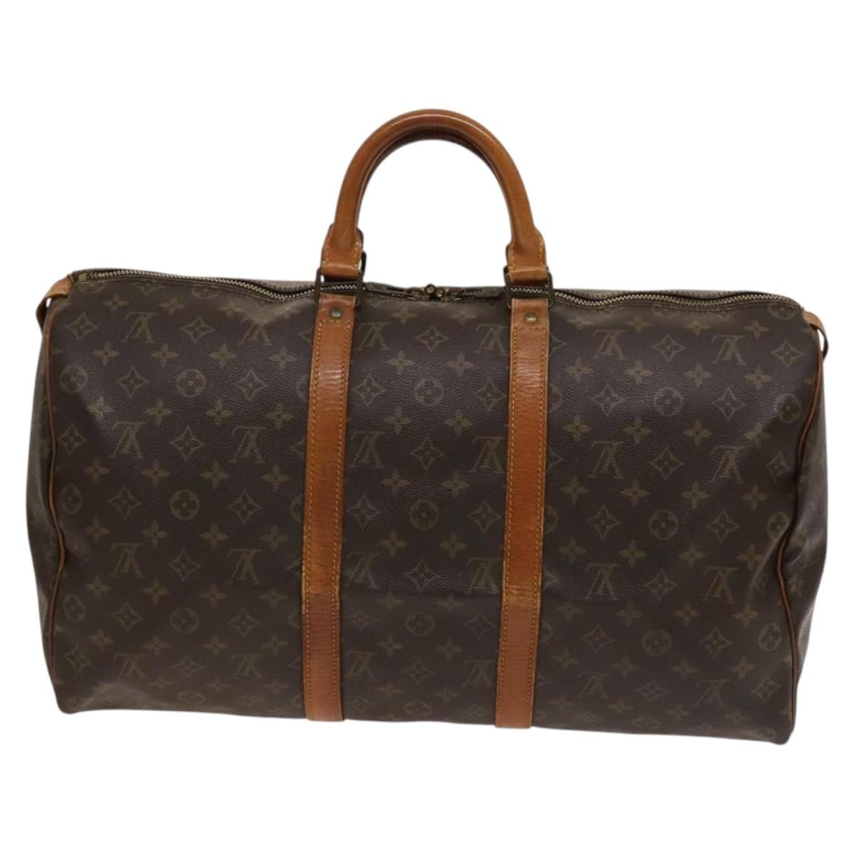 Louis Vuitton Keepall Bag Monogram Canvas Brown Canvas Travel Bag Bag (Authentic Pre-Loved)