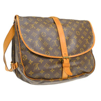 Louis Vuitton Saumur Handbag Monogram Canvas Brown Canvas Shoulder Bag Bag (Pre-Loved)