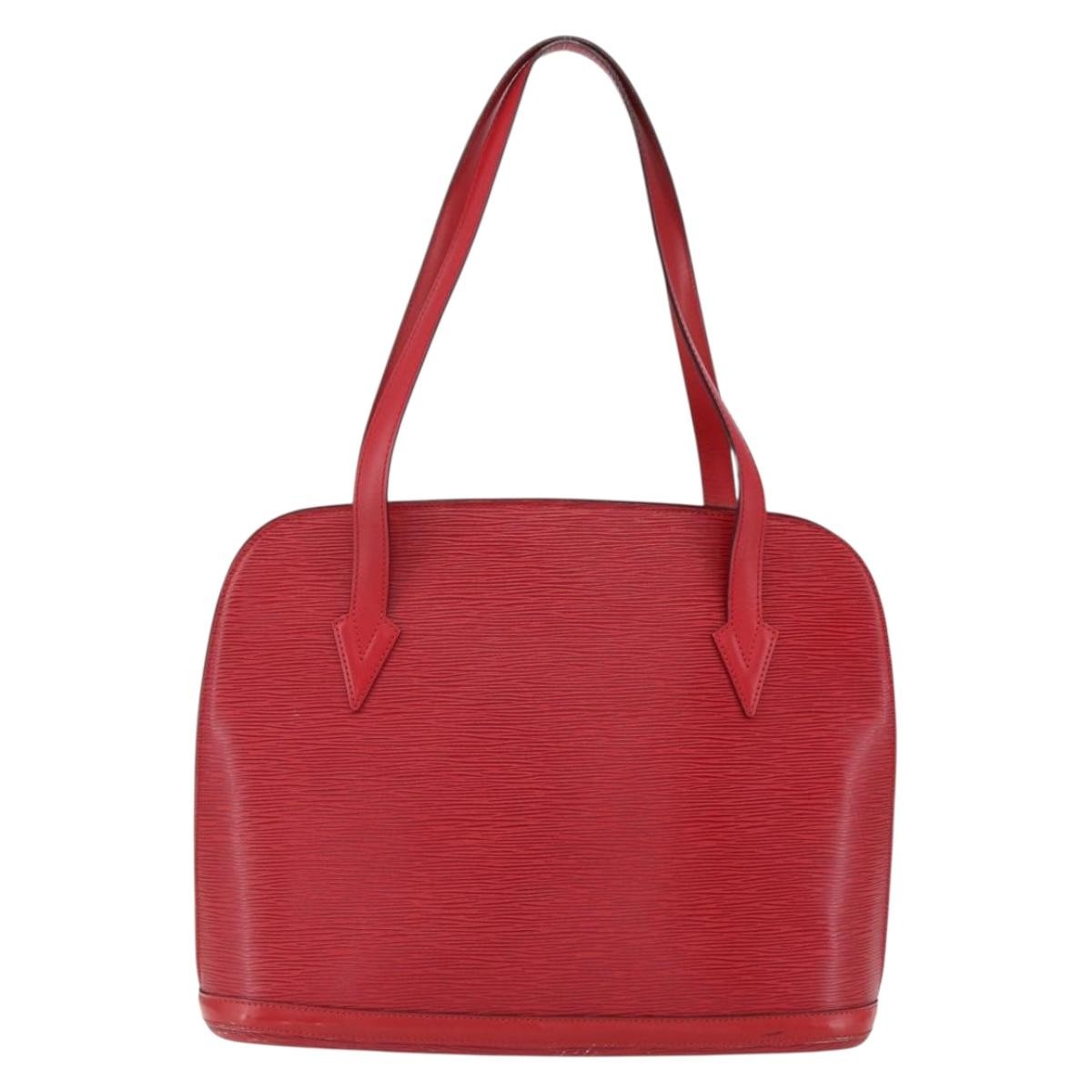 Louis Vuitton Lussac Handbag Epi Leather Red Leather Shoulder Bag Bag (Pre-Loved)