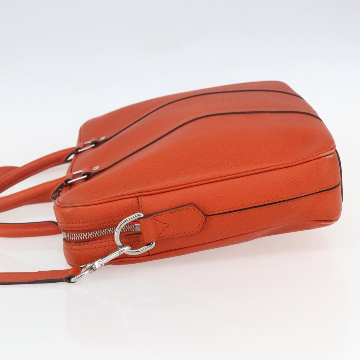 Louis Vuitton Porte-Documents Voyage Briefcase Taiga Leather Orange Leather Briefcase Bag (Authentic Pre-Loved)