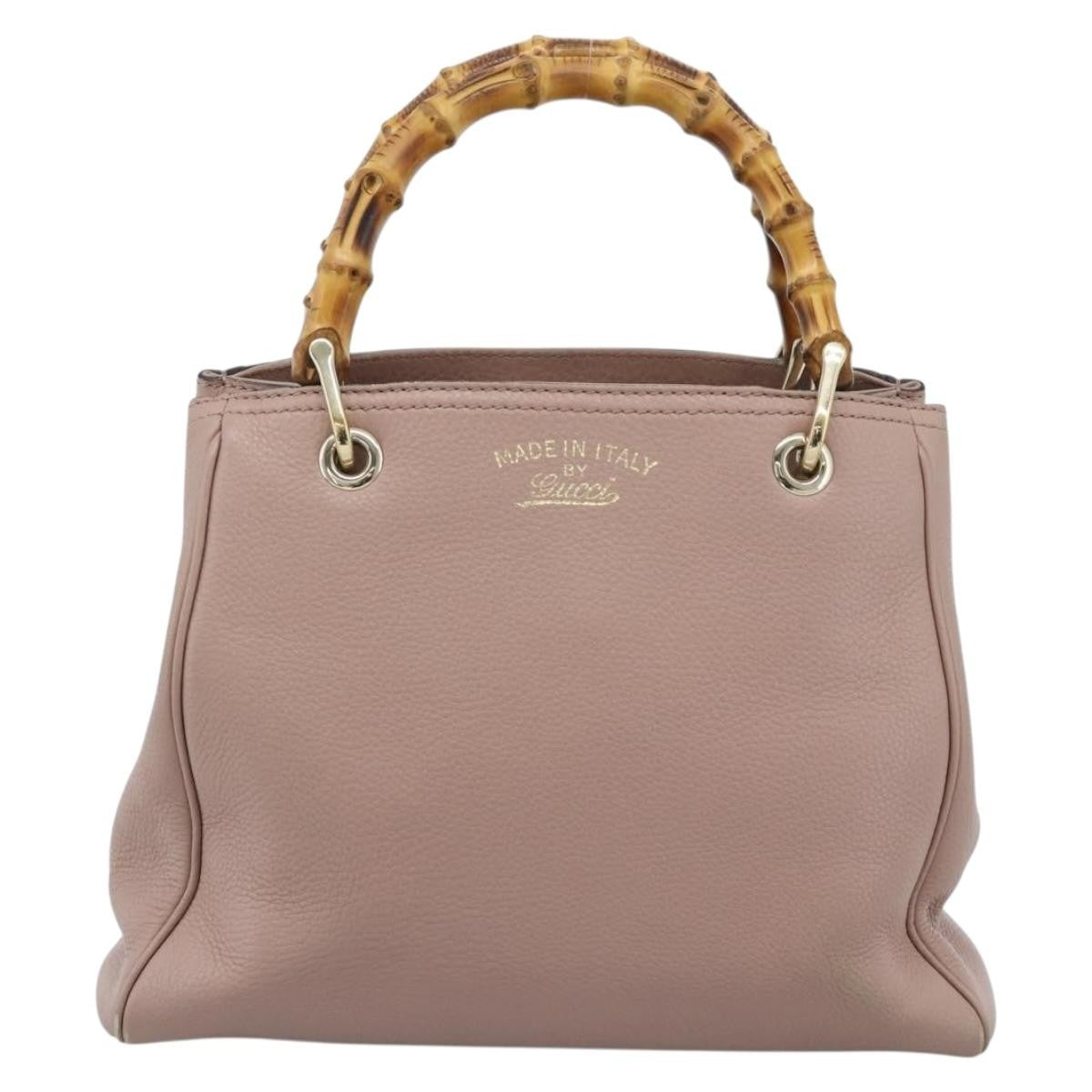 Gucci Bamboo Shopper Tote Leather Pink Leather Tote Bag Bag (Pre-Loved)