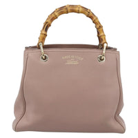 Gucci Bamboo Shopper Tote Leather Pink Leather Tote Bag Bag (Pre-Loved)