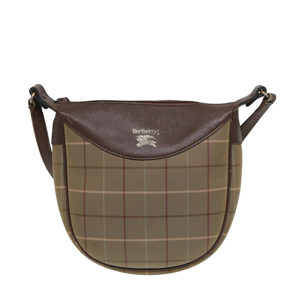 Burberry Nova Check Shoulder Bag Canvas And Leather Beige Canvas Shoulder Bag Bag (Authentic Pre-Loved)