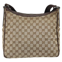 Gucci Vintage Shoulder Bag Gg Canvas And Leather Beige Canvas Shoulder Bag Bag (Authentic Pre-Loved)