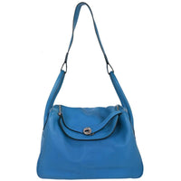 Hermes Hermes Lindy Bag Evercolor Blue Leather Shoulder Bag Bag (Authentic Pre-Loved)