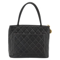 Chanel Matelassé Lambskin Leather Black Leather Tote Bag Bag (Pre-Loved)