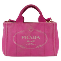 Prada Canapa Convertible Tote Canvas Pink Canvas Tote Bag Bag (Authentic Pre-Loved)