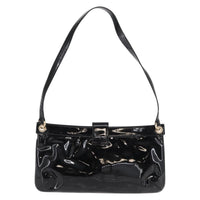 Salvatore Ferragamo Gancini Shoulder Bag Patent Leather Black Patent_Leather Shoulder Bag Bag (Pre-Loved)