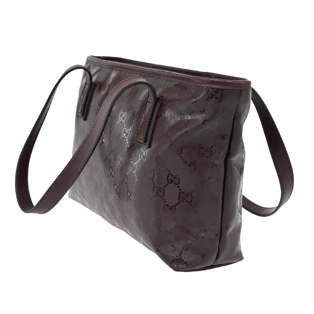 Gucci Plus Tote Gg Imprime Burgundy Pvc Shoulder Bag Bag (Pre-Loved)