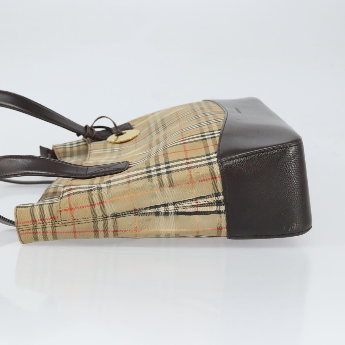 Burberry Nova Check Tote Canvas And Leather Beige Canvas Tote Bag Bag (Pre-Loved)