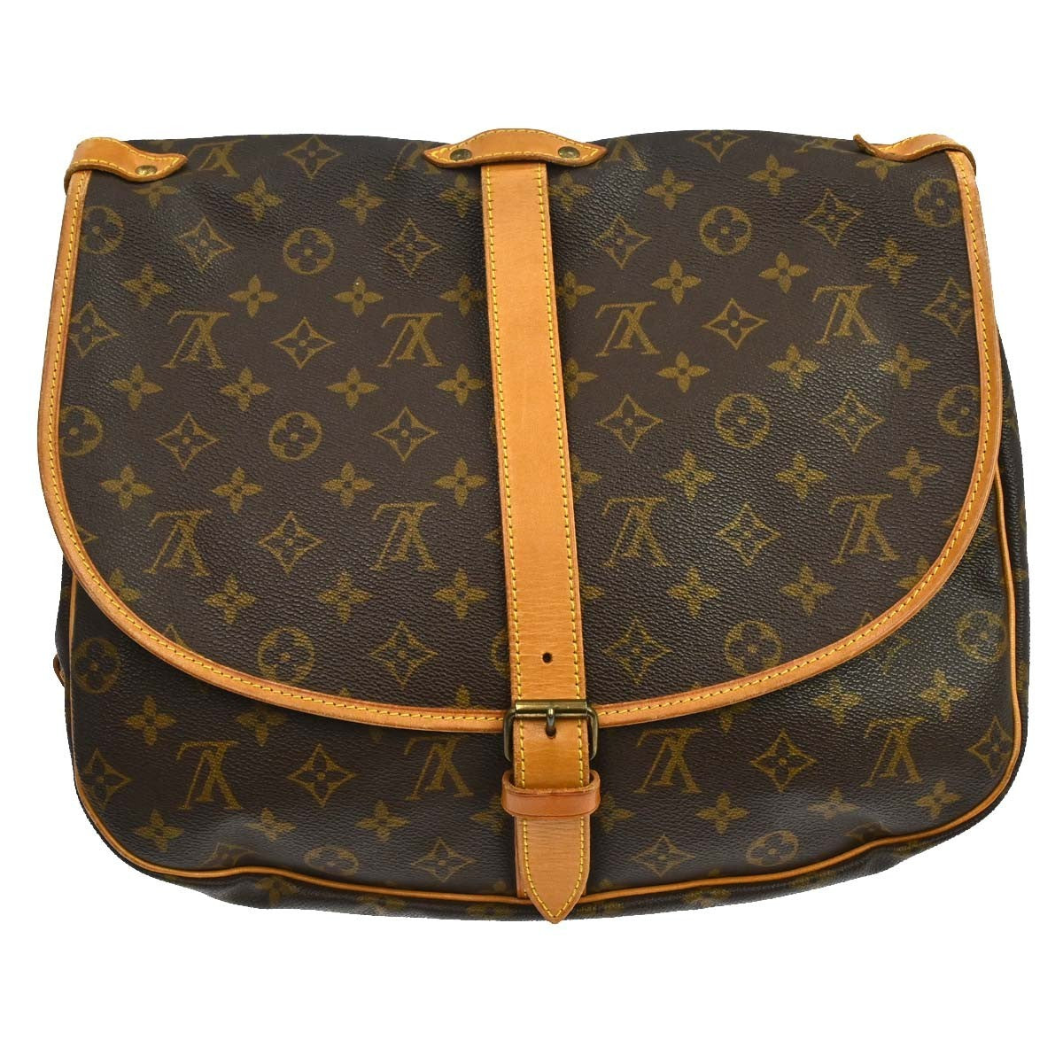 Louis Vuitton Saumur Handbag Monogram Canvas Brown Canvas Shoulder Bag Bag (Authentic Pre-Loved)