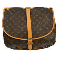 Louis Vuitton Saumur Handbag Monogram Canvas Brown Canvas Shoulder Bag Bag (Authentic Pre-Loved)