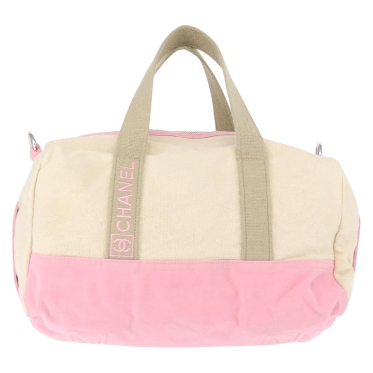 Chanel Sport Line Boston Ba Canvas Pink Canvas Travel Bag Bag (Pre-Loved)