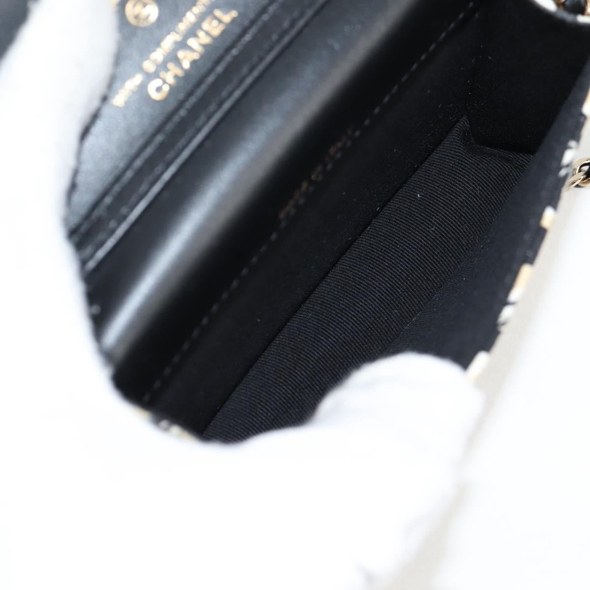 Chanel Flap Card Holder On Chain Quilted Printed Canvas Beige Nylon Shoulder Bag Bag (Authentic Pre-Loved)