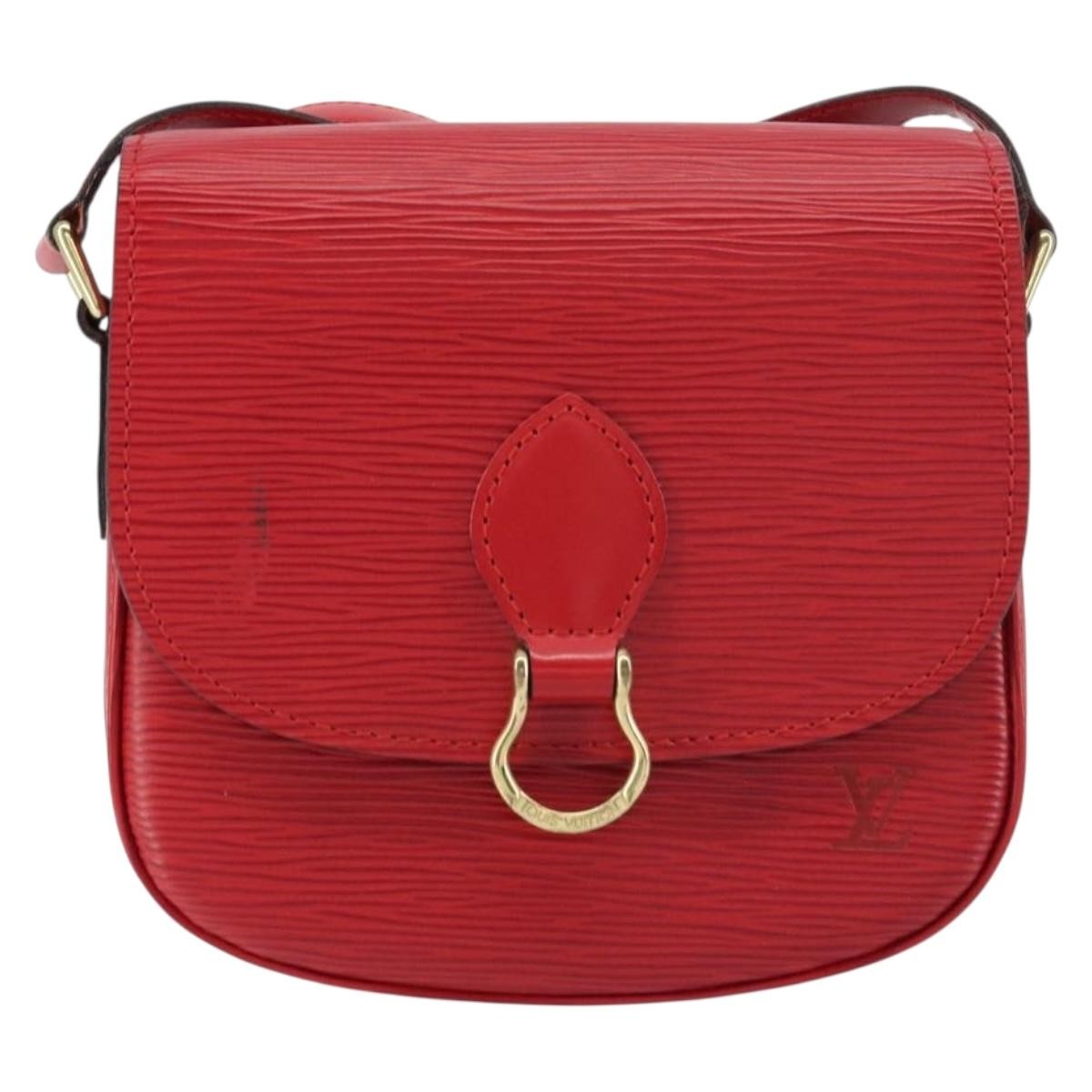 Louis Vuitton Saint Cloud Handbag Epi Leather Red Leather Shoulder Bag Bag (Pre-Loved)