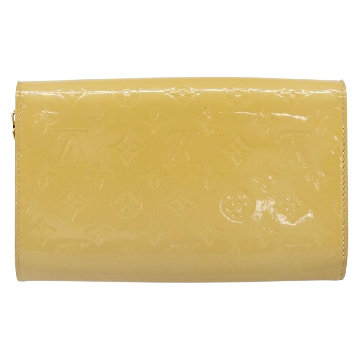 Louis Vuitton Ana Bag Monogram Vernis Yellow Patent_Leather Clutche & Pouche Bag (Authentic Pre-Loved)