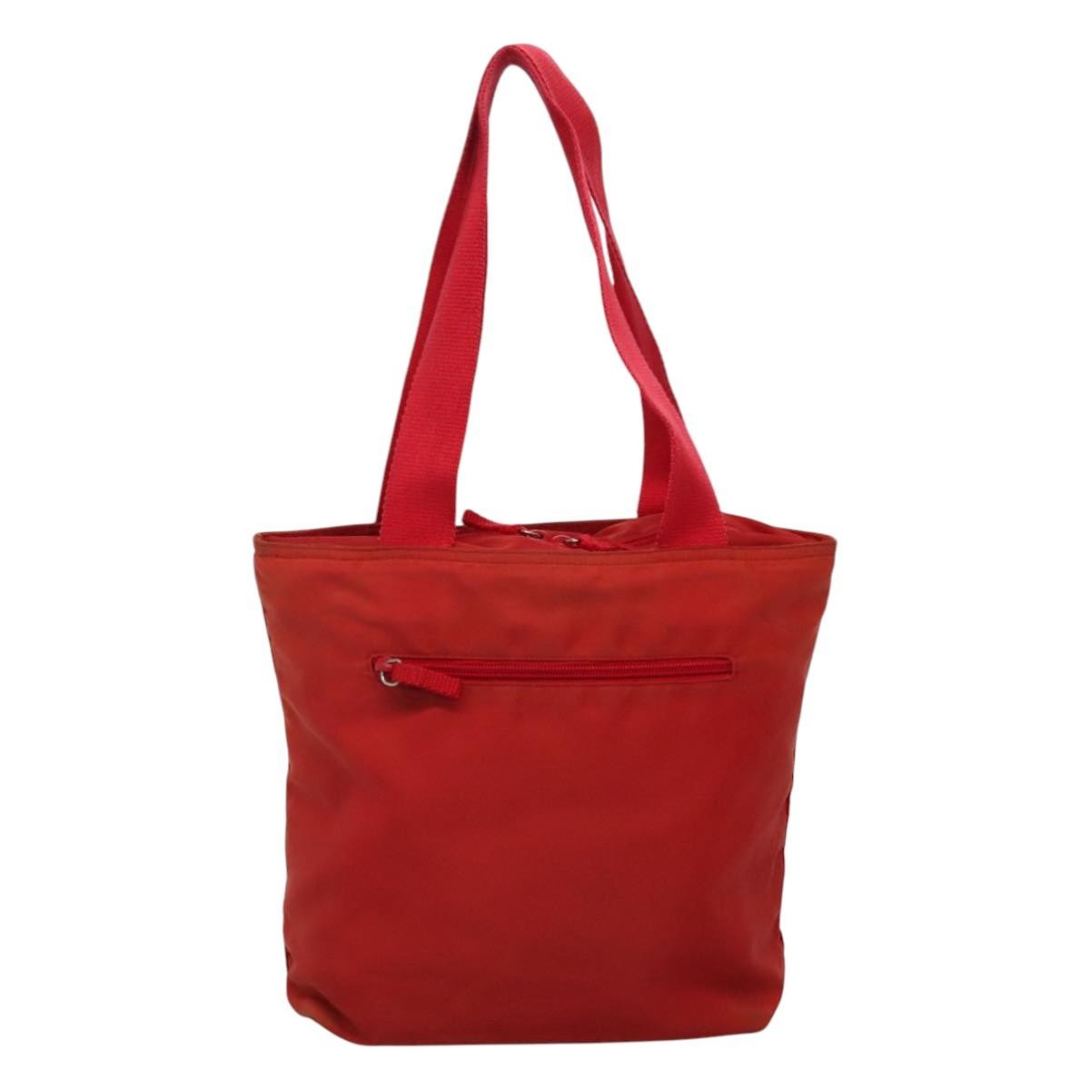 Prada Vintage Zip Tote Tessuto Red Nylon Tote Bag Bag (Authentic Pre-Loved)