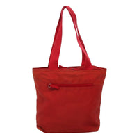 Prada Vintage Zip Tote Tessuto Red Nylon Tote Bag Bag (Authentic Pre-Loved)